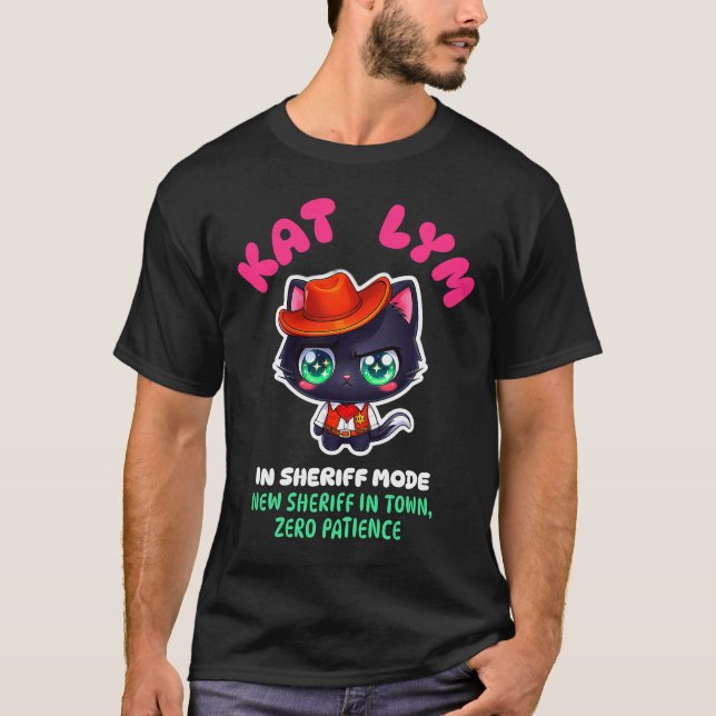 Camiseta Kat Lym In Sheriff Mode Cat Sticker (Frente)