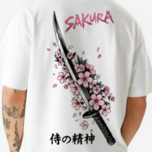 Katana Sakura Estética Japonesa Roupas de Rua
