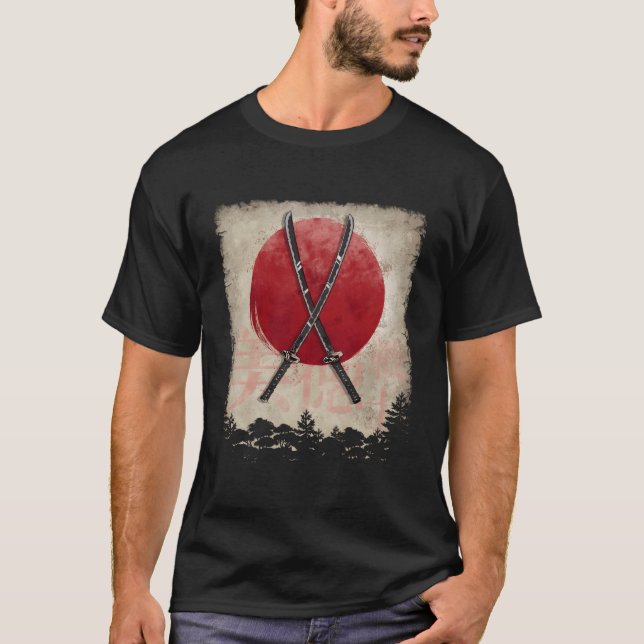 Camiseta Katana Swords no Japão Samurai Encaixam Espadas Ja (Frente)