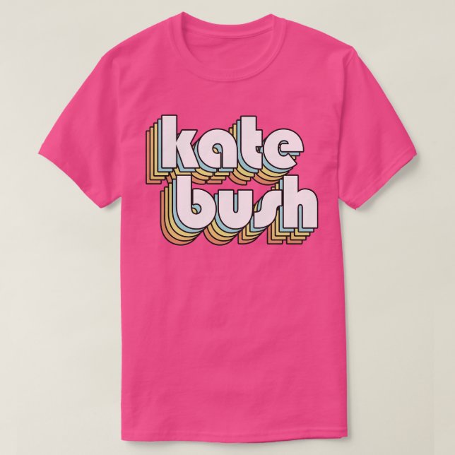 Camiseta Kate Bush Retro Rainbow Tipografia Estilo Desvanec (Frente do Design)