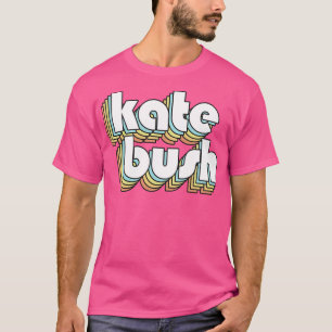 Camiseta Kate Bush Retro Rainbow Tipografia Estilo Desvanec