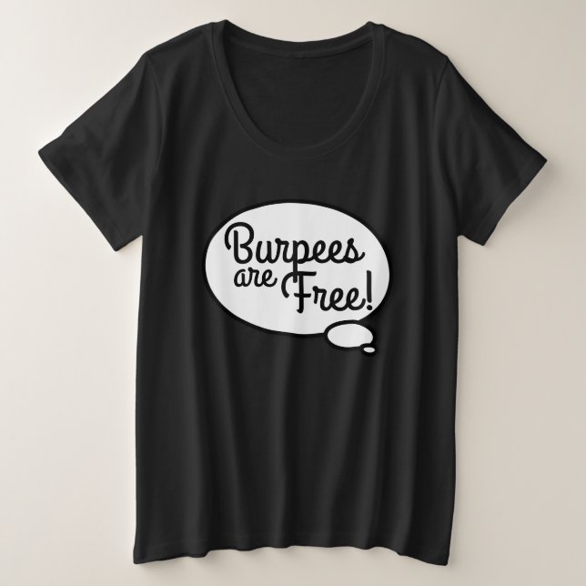 Camiseta Kate diz que Burpees são livres/melhores juntos em (Frente do Design)
