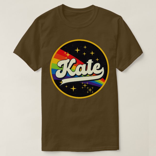 Camiseta Kate Rainbow No Estilo De Vintage Espacial (Frente do Design)