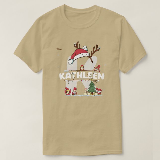 Camiseta Kathleen Christmasw Kathleen Nome para o Natal eng (Frente do Design)