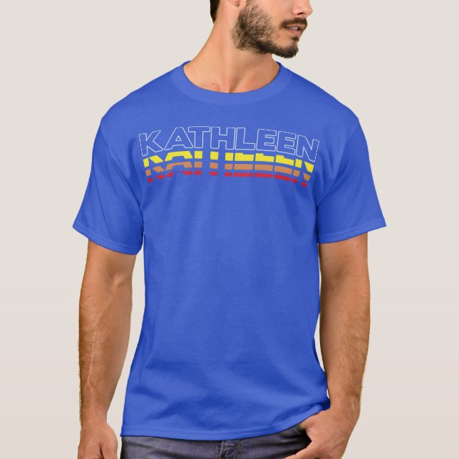 Camiseta Kathleen Primeiro Nome Engraçado Vintage Pôr do so (Frente)