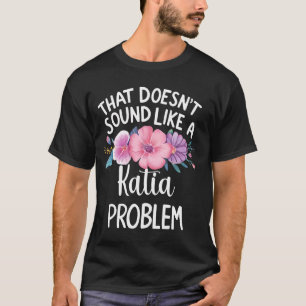 Camiseta Katia Personalizou Flor Cuta Girls Katia Nome
