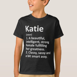 Camiseta Katie Definição Personalizada Nome Engraçado Natal