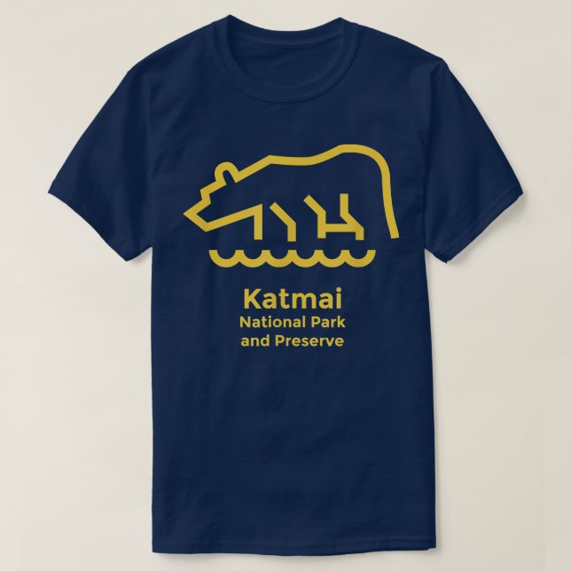 Camiseta Katmai National Park Alaska - Gráfico Retroativo M (Frente do Design)