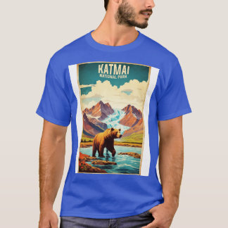 Camiseta Katmai National Park Alaska USA Viagens vintage Re