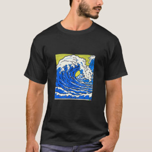 Camiseta Katsushika Hokusai A onda de Excelente de Kanagawa