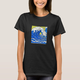 Camiseta Katsushika Hokusai A onda de Excelente de Kanagawa