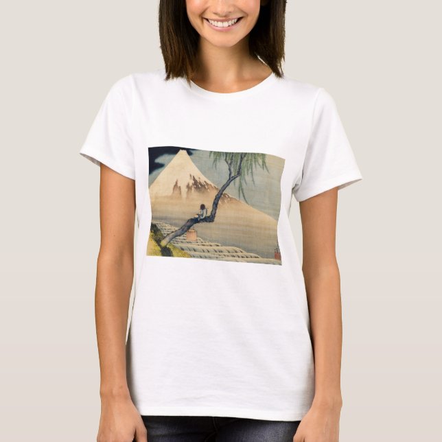 Camiseta Katsushika Hokusai - Menino Vivendo o Monte Fuji (Frente)