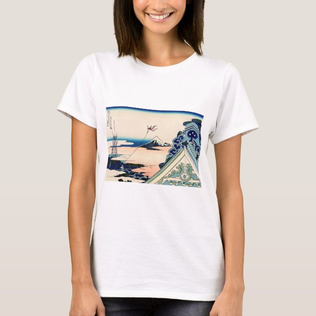 Camiseta Katsushika Hokusai - Templo Asakusa Honganji, Edo (Frente)