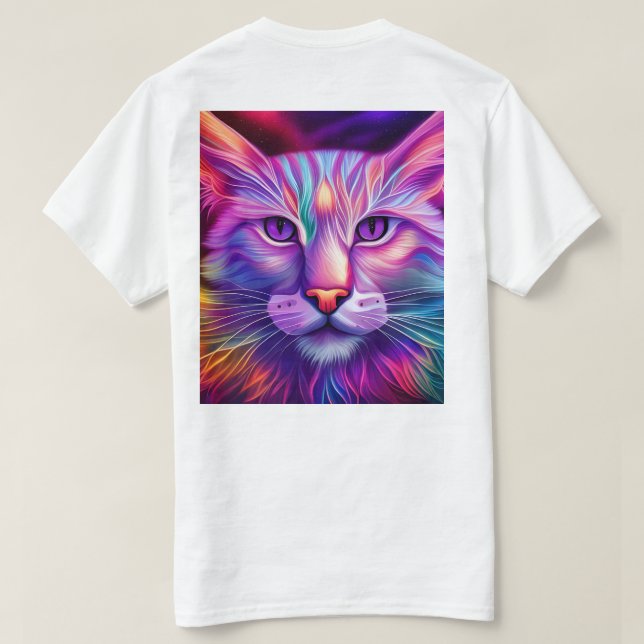 Camiseta Katze in Neonfarben (Verso do Design)