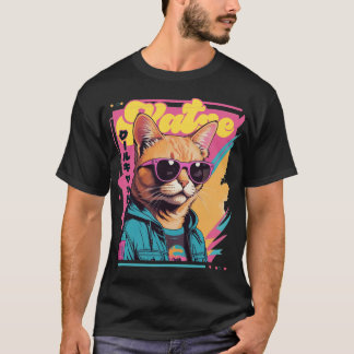 Camiseta katze retrowave