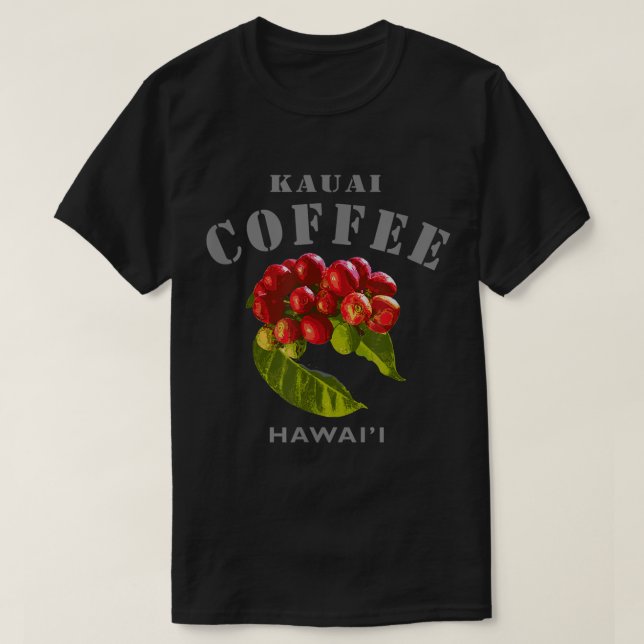 Camiseta Kauai Coffee Hawaii Familiar Ilhas Modernas do Hav (Frente do Design)
