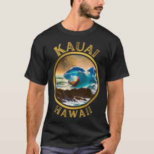 Camiseta Kauai Havaí Frango Galo Surf Onda café Desi
