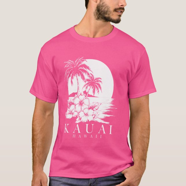 Camiseta Kauai Hawaii Aloha Havaiano Hibiscus Surfer Souven (Frente)