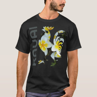 Camiseta Kauai Hawaii Chicken Rooster Flower Design 