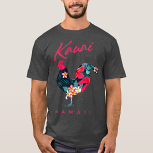 Camiseta Kauai Hawaii Flower Hibiscus Chicken Lover Souveni