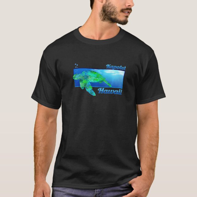 Camiseta Kauai Hawaii Nadando Honu (Frente)