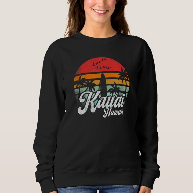 Camiseta Kauai Hawaii Retro Funny Hawaiian Beach Surfing Su (Frente)