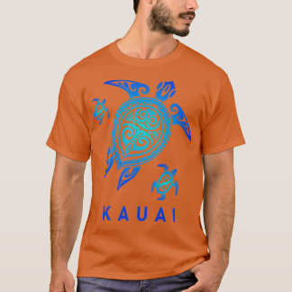 Camiseta Kauai Hawaii Sea Tartaruga Azul