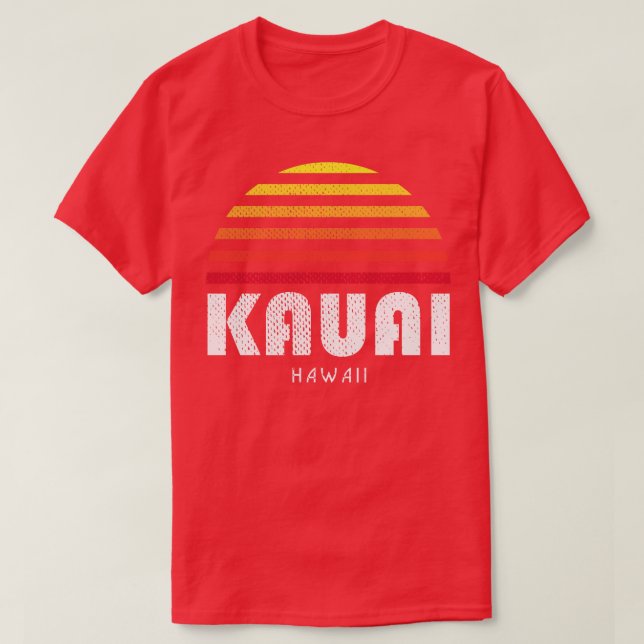 Camiseta Kauai Hawaii Sunset Vintage Tropical (Frente do Design)