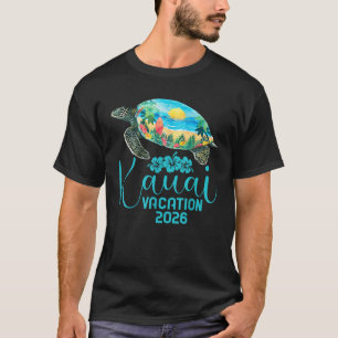 Camiseta Kauai Hawaii Trip 2026 Férias de Verão de Tartarug
