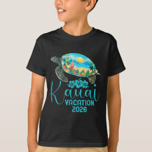 Camiseta Kauai Hawaii Trip 2026 Férias de Verão de Tartarug