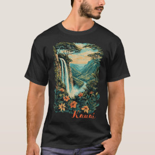 Camiseta Kauai Hawaii Waterfall Canyon RainForest Trees