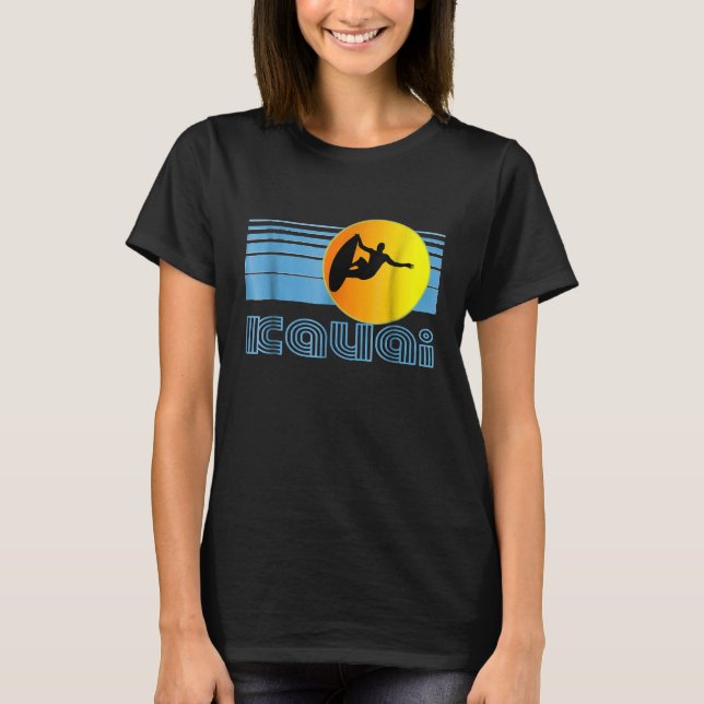 Camiseta Kauai Retro Surf T Shirt Hawaii Surfing Design Cl (Frente)