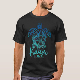 Camiseta Kauai Sea Turtles Hawaiai Marine Turtle Flower Tr