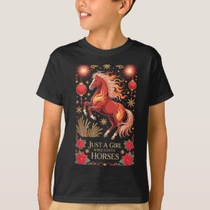 Camiseta Kawaii 2026 Ano Do Cavalo Zodíaco Cowgirl Fortu