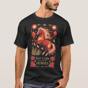 Camiseta Kawaii 2026 Ano Do Cavalo Zodíaco Cowgirl Fortu