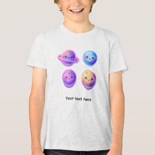 Camiseta Kawaii #3D #Glossy #Planeta #Fofo #Juventude #Past