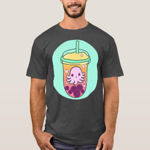 Camiseta Kawaii Adorável Octopus Boba Cute Bubble Chá Força