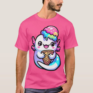 Camiseta Kawaii Anime Axolotl ama Engraçada Rapariga Mexica