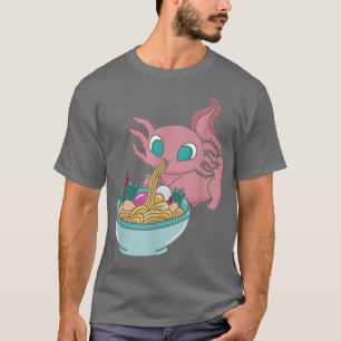 Camiseta Kawaii Anime Axolotl Ramen Bowl 706