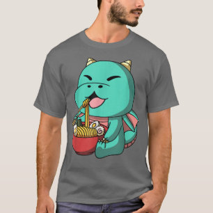 Camiseta Kawaii Anime Dragon Aodles Asiáticos Ramen Japonês