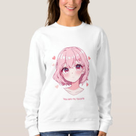 Camiseta Kawaii Anime Girl Valentine Sweatshirt