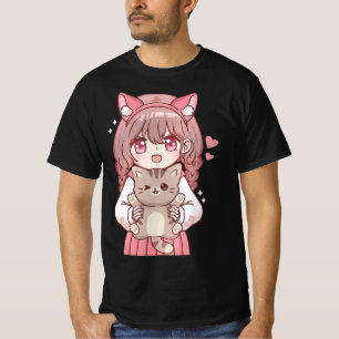 Camiseta Kawaii Anime Kawaii Cat Lover Otaku