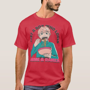 Camiseta Kawaii Anime Otaku Apenas Um Menino Que Ama Anime 