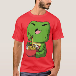 Camiseta Kawaii Anime Sapo Asiático Noodles Japonês Ramen 5