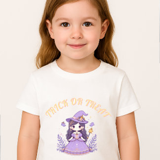Camiseta Kawaii Anime Witch Halloween Shirt for Kids | Magi