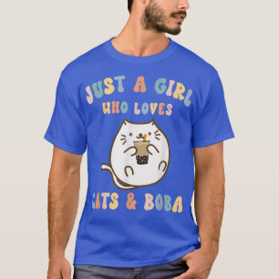 Camiseta Kawaii Apenas uma garota que ama Cats e Boba Tea