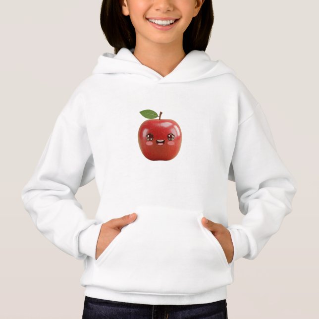 Camiseta Kawaii Apple Sweatshirt with Cute Hood (Frente)