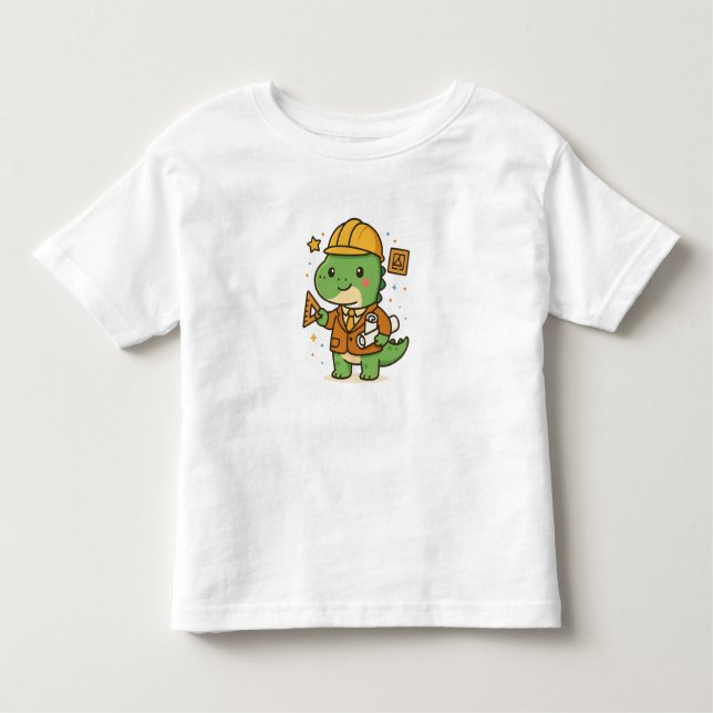 Camiseta Kawaii  Architect Dinosaur – Cute Dino Jobs (Frente)