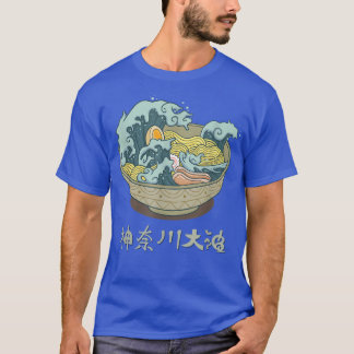 Camiseta Kawaii Artístico Ramen Excelente Wave Off Kanagawa