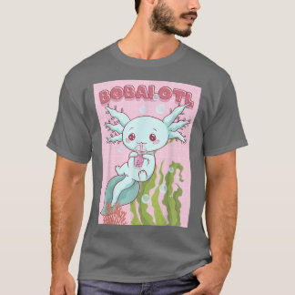 Camiseta Kawaii Axolotl Boba Bubble Tea Japonês